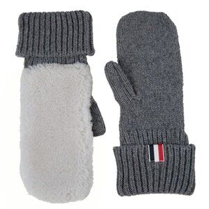 NEW $890 THOM BROWNE Wool & Shearling Mittens! Med or Sm Gray Made in Italy